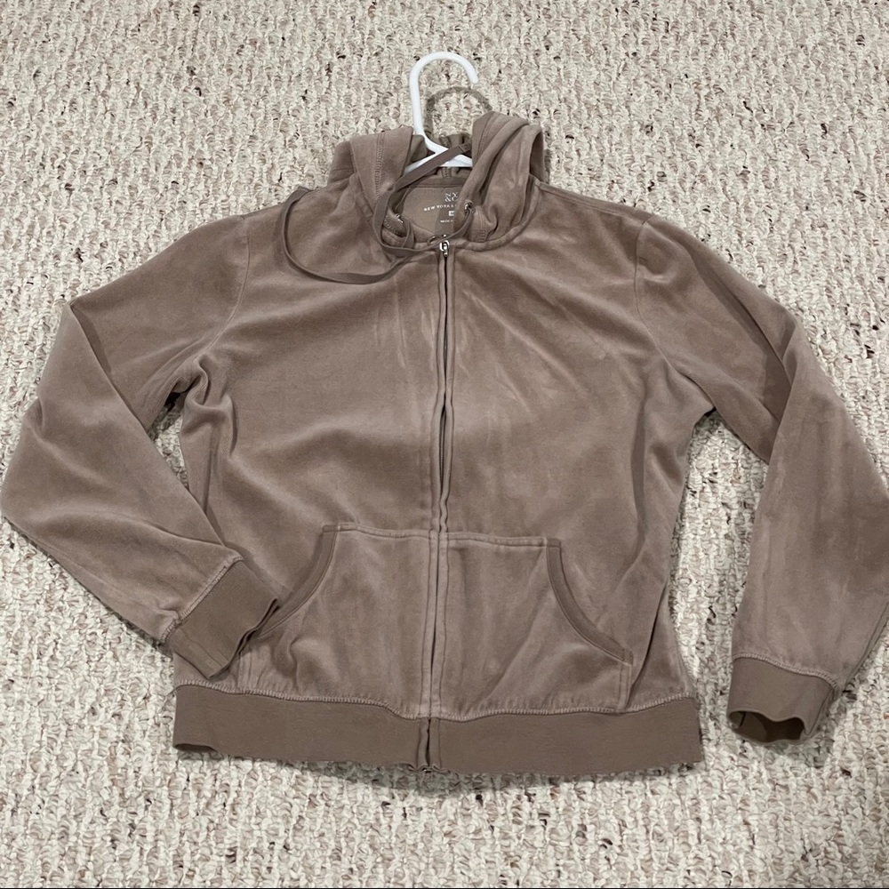 New York & Co Medium zipper hoodie beige